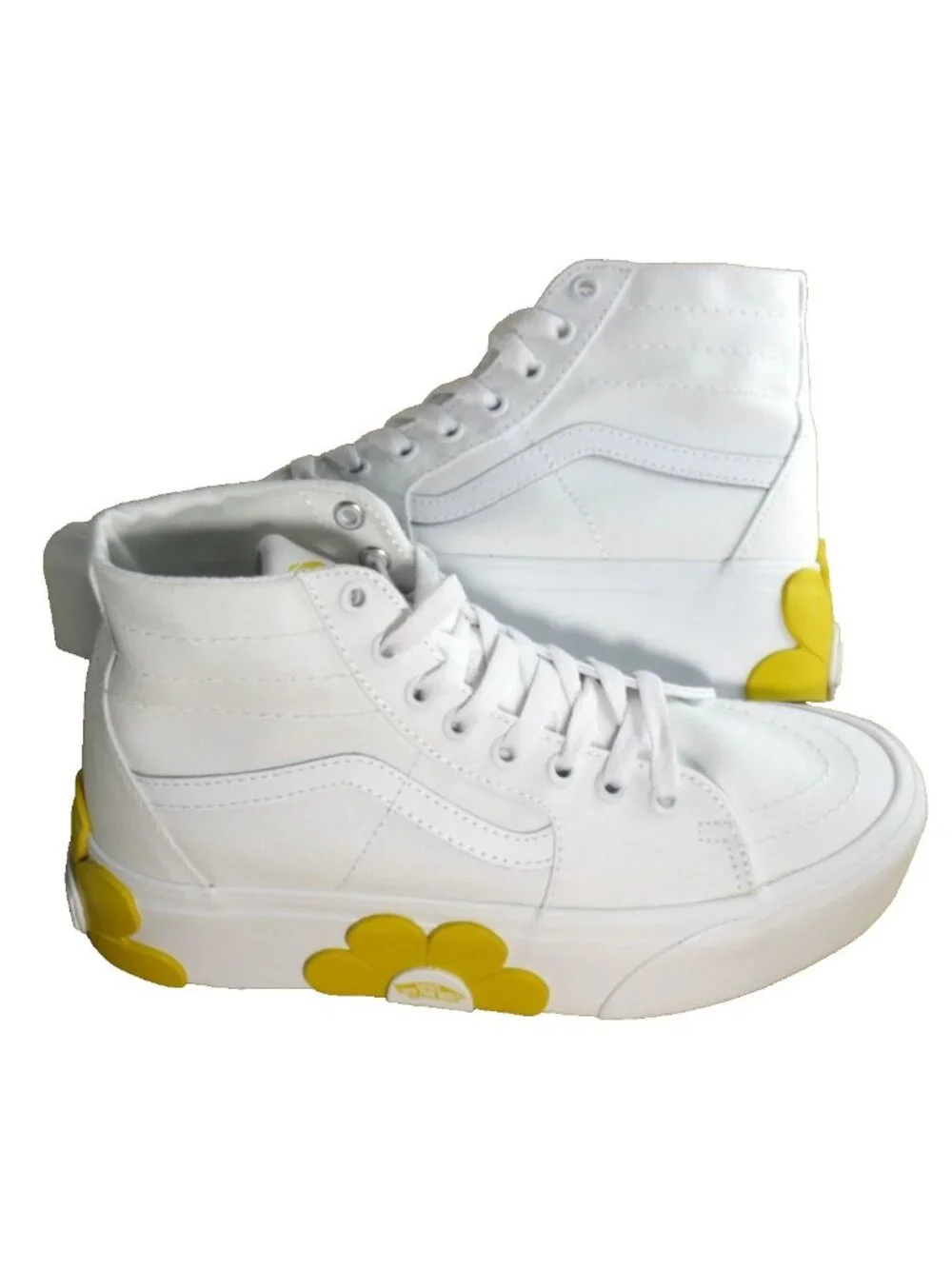 Vans Women's Sk8-Hi Tapered Stackform Platform True White Canvas Shoes Size 8.5